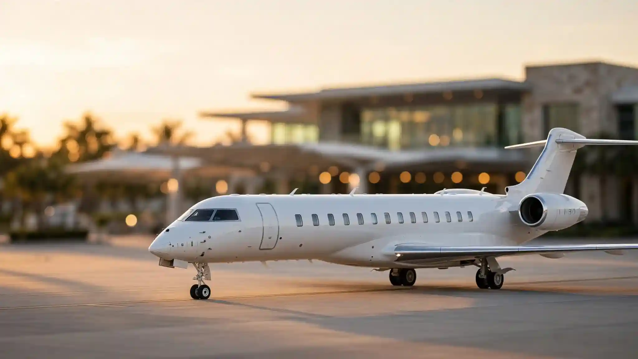Private business jet parked on the tarmac at a Pakistani airport with mountains in the background